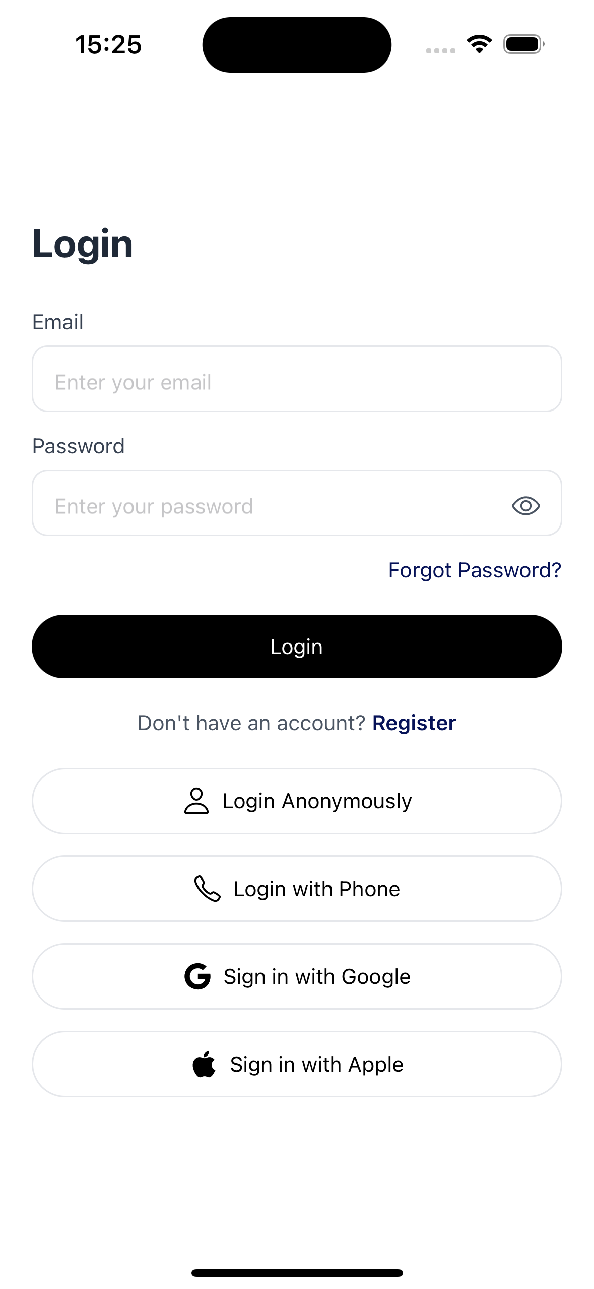 Authentication Screen